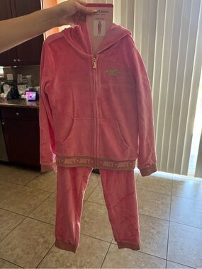 Juicy Couture Pink Velour Tracksuit Set